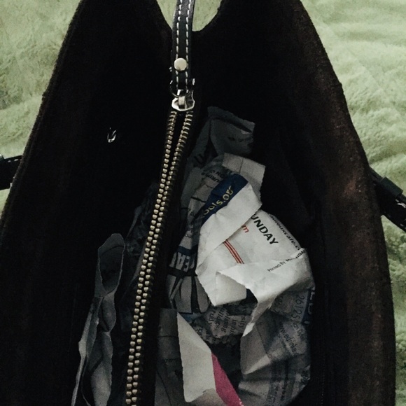 🤎 Ann Taylor Chocolate suede shoulder tote - Picture 11 of 11